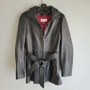 Women's Pelle Studio Leather Thinsulate Lined Jacket Size S with Belt